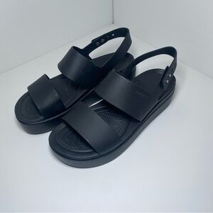 CROCS Women's Black Wedge Sandals